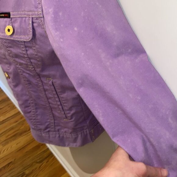 Parasuco Jeans Violet Lavender Purple Denim Jacket Vintage size medium M - Picture 7 of 10